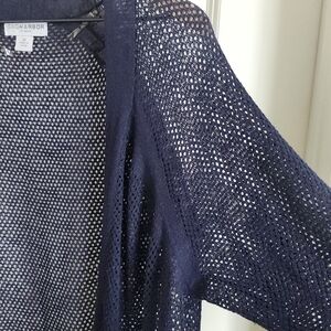 Women's Navy Open-Knit Sweater